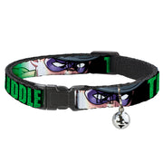 Cat Collar Breakaway - THE RIDDLER Face CLOSE-UP Black Green Cat Collars Breakaway Side Release DC Comics
