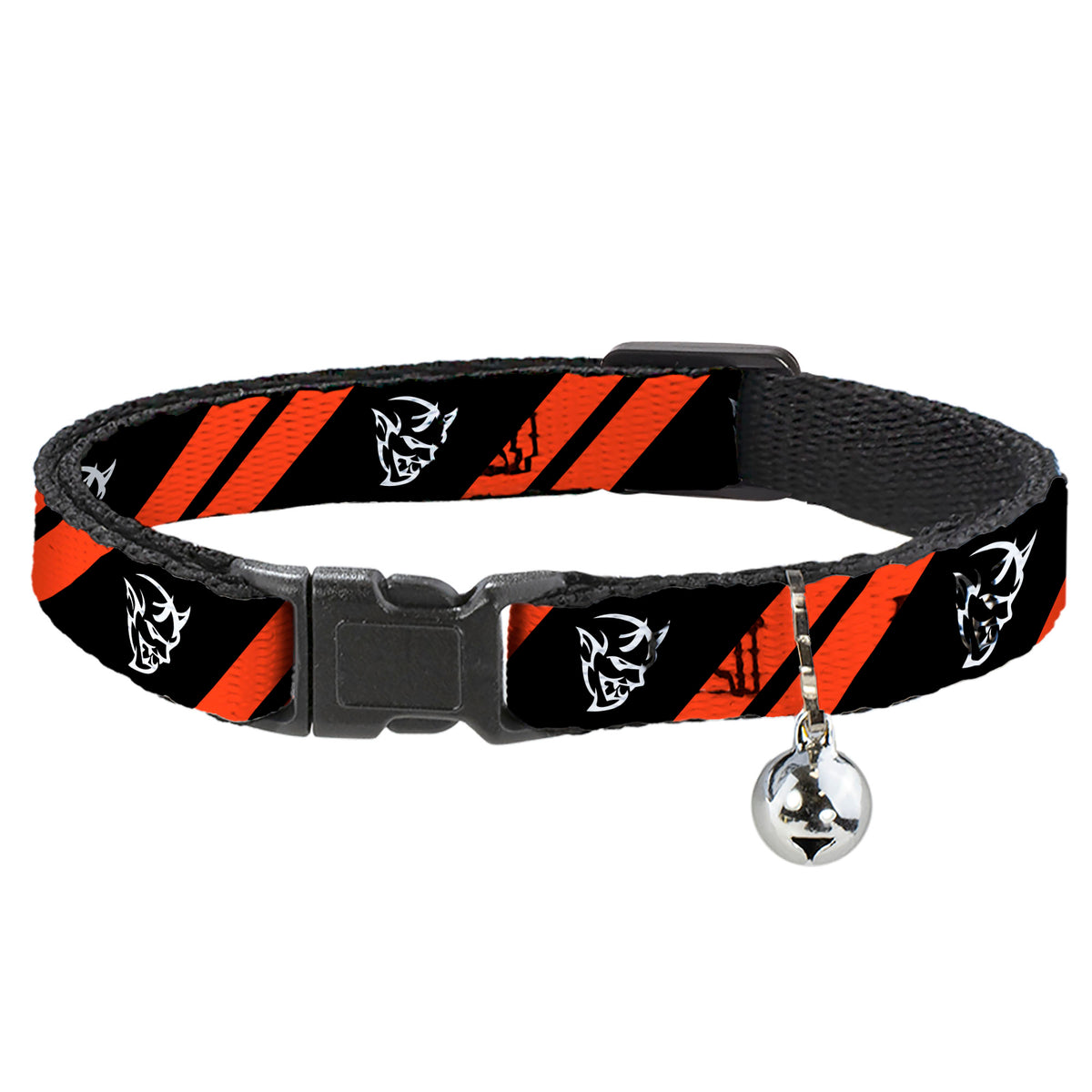Cat Collar Breakaway - Dodge Stripes Demon Icon Black Red White Cat Collars Breakaway Side Release Dodge