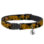 Cat Collar Breakaway - Scooby Doo Stacked CLOSE-UP Black Cat Collars Breakaway Side Release Scooby Doo