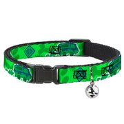 Cat Collar Breakaway - Scooby Doo Mystery Machine Dog Tag Collage Greens Blues Cat Collars Breakaway Side Release Scooby Doo