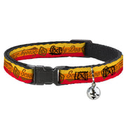 Cat Collar Breakaway - SCOOBY-DOO Script SD Icon Stripe Yellow Orange Red Brown Cat Collars Breakaway Side Release Scooby Doo
