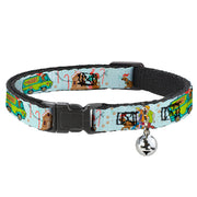 Cat Collar Breakaway with Bell - Scooby Doo Holiday Scenes and Icons Baby Blue Cat Collars Breakaway Side Release Scooby Doo