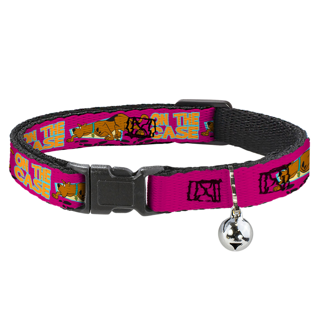 Breakaway Cat Collar with Bell - Scooby-Doo ON THE CASE Sniffing Pose Pink Cat Collars Breakaway Side Release Scooby Doo