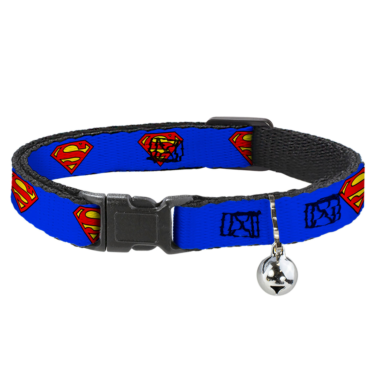 Cat Collar Breakaway - Superman Shield Blue Cat Collars Breakaway Side Release DC Comics