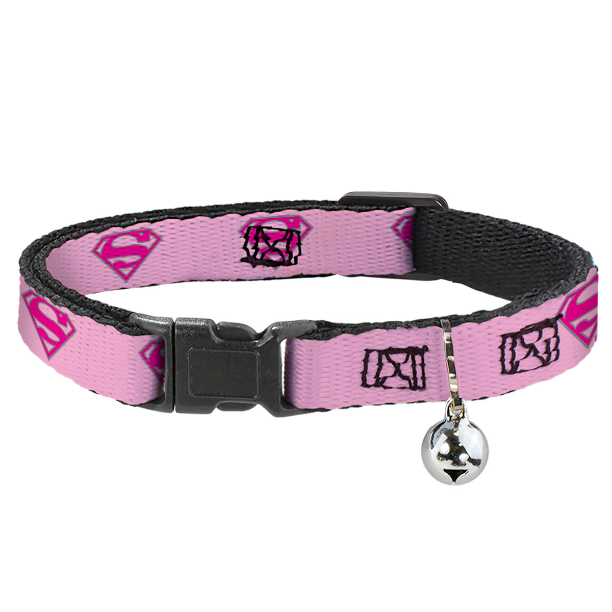 Cat Collar Breakaway - Superman Shield Pink Cat Collars Breakaway Side Release DC Comics