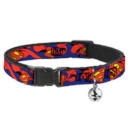 Cat Collar Breakaway - Superman Shield w Cape Cat Collars Breakaway Side Release DC Comics