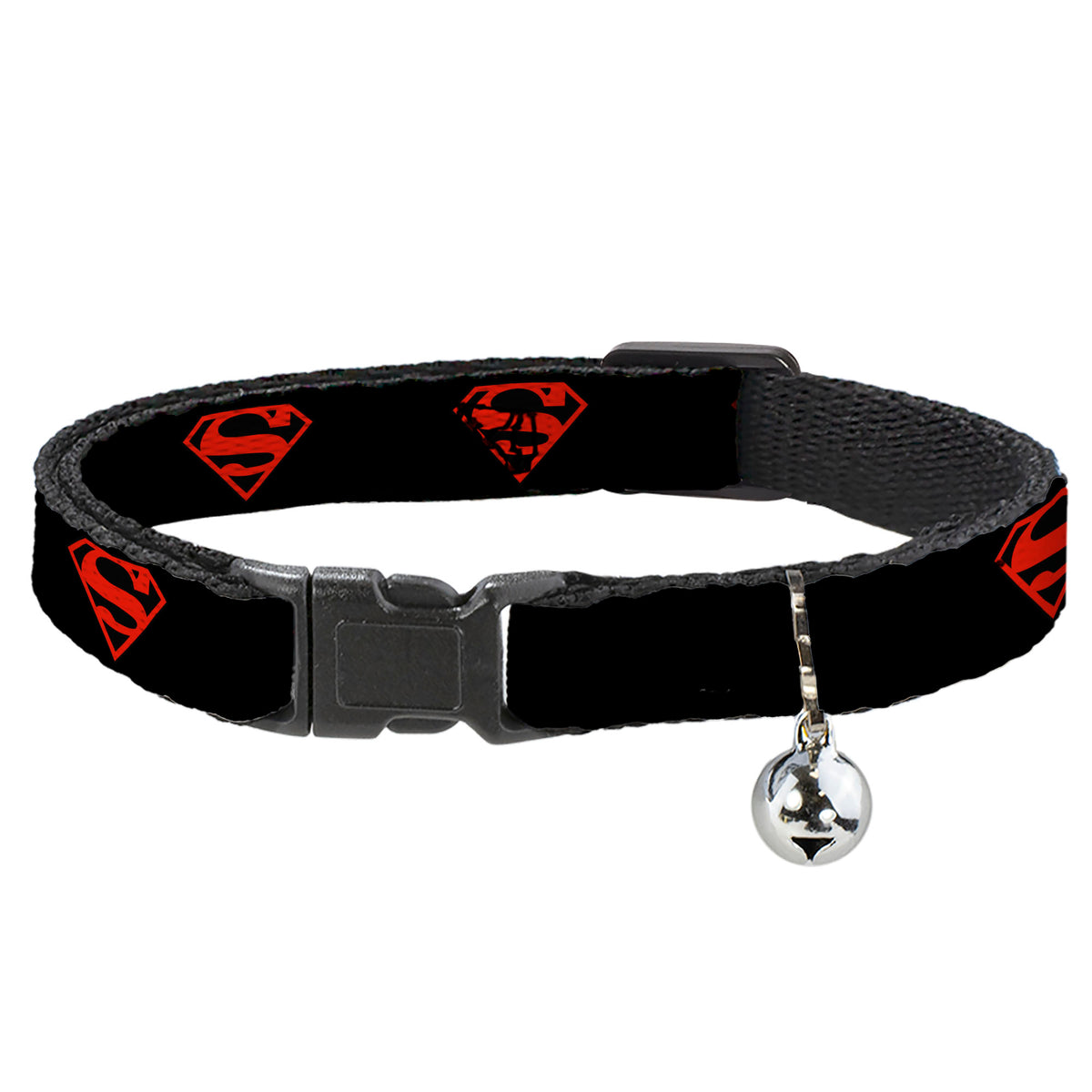 Cat Collar Breakaway - Superboy Shield Black Red Cat Collars Breakaway Side Release DC Comics
