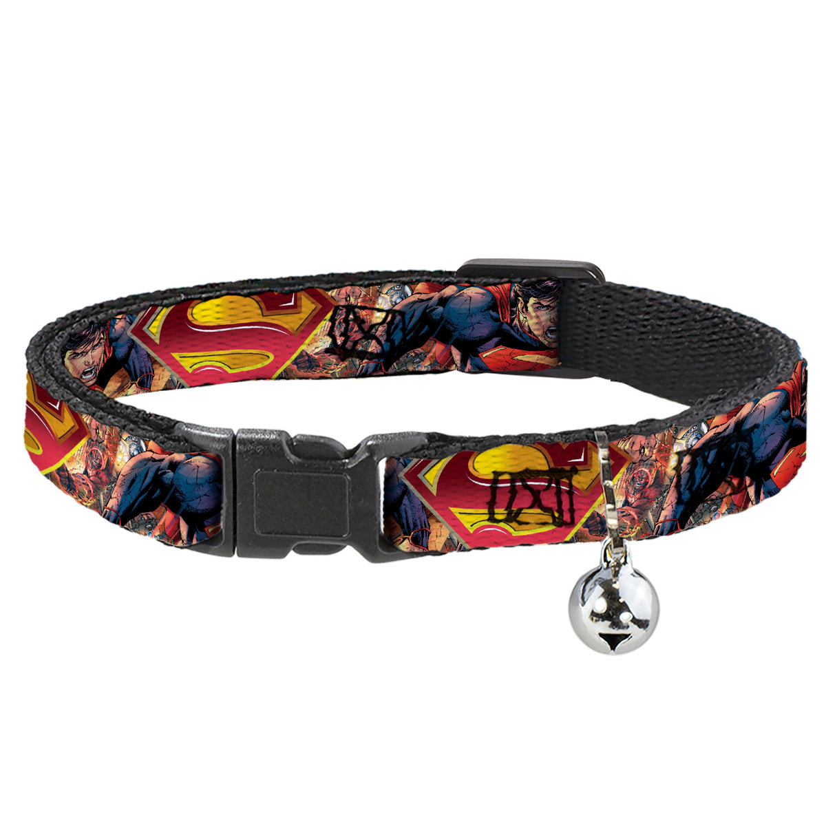 Cat Collar Breakaway - Superman Unchained Explosion Action Pose Wraith Shield Golds Reds Cat Collars Breakaway Side Release DC Comics
