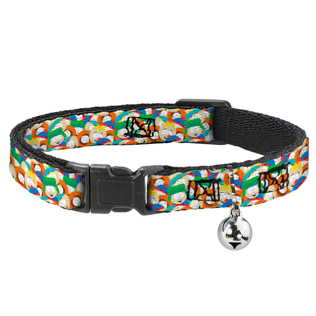 Breakaway Cat Collar with Bell - South Park Boys Expressions Stacked Cat Collars Breakaway Side Release South Park