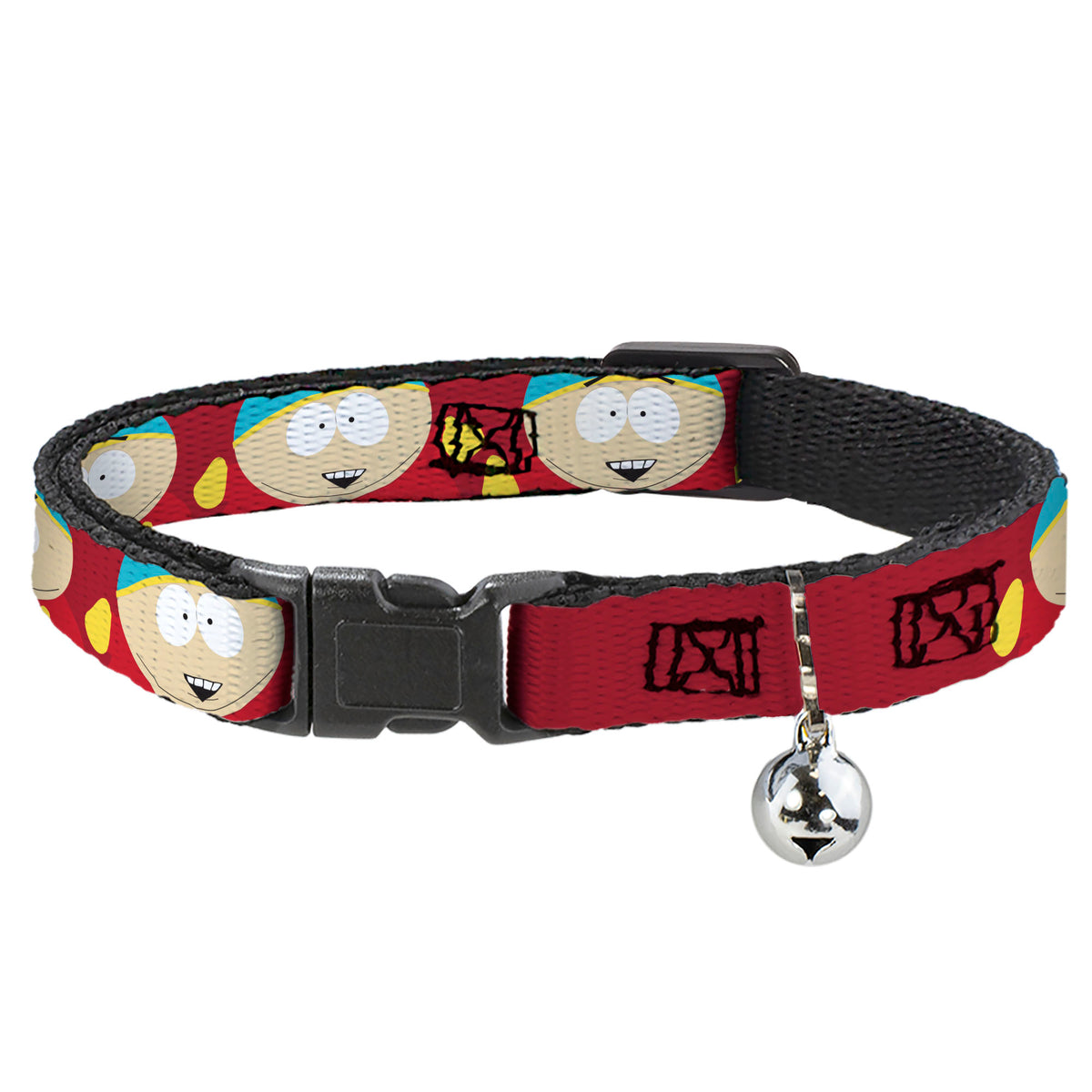 Breakaway Cat Collar with Bell - South Park Cartman Expressions Red Cat Collars Breakaway Side Release South Park