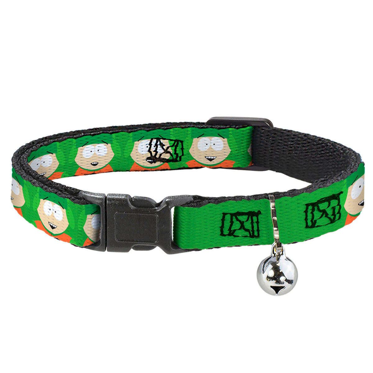 Breakaway Cat Collar with Bell - South Park Kyle Expressions Greens Cat Collars Breakaway Side Release South Park
