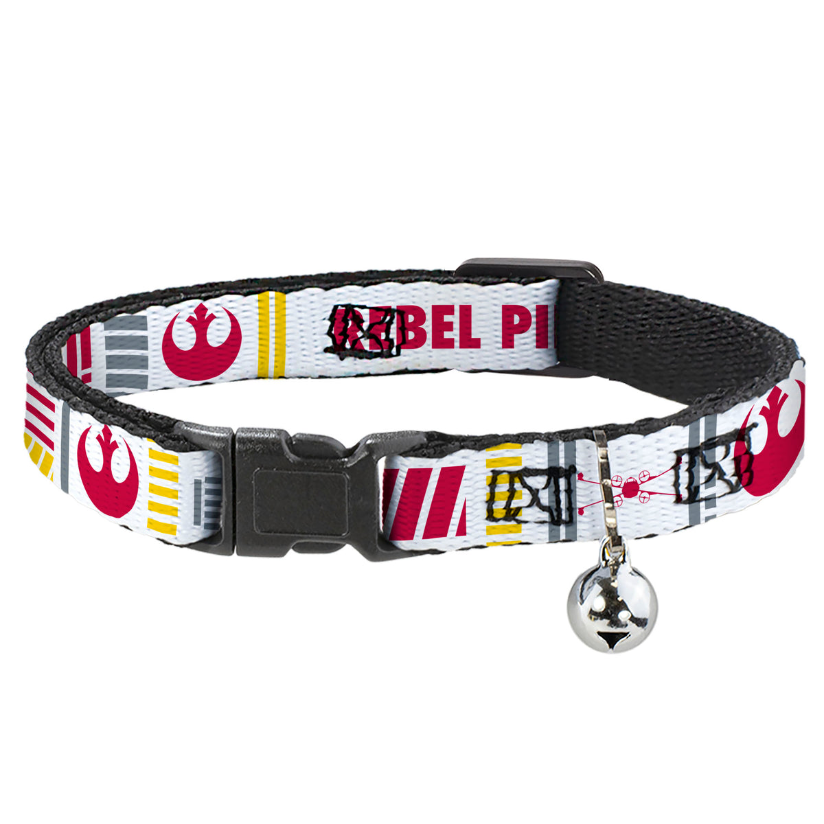 Cat Collar Breakaway - Star Wars REBEL PILOT Rebel Alliance Insignia Lightsaber X-Wing Fighter White Red Yellow Gray Cat Collars Breakaway Side Release Star Wars