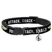 Cat Collar Breakaway - Star Wars The Child Chibi Face PROTECT ATTACK SNACK Black White Cat Collars Breakaway Side Release Star Wars