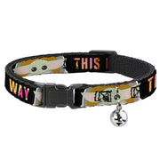Cat Collar Breakaway - Star Wars The Child Chibi Pod Pose THIS IS THE WAY Black Multi Color Cat Collars Breakaway Side Release Star Wars
