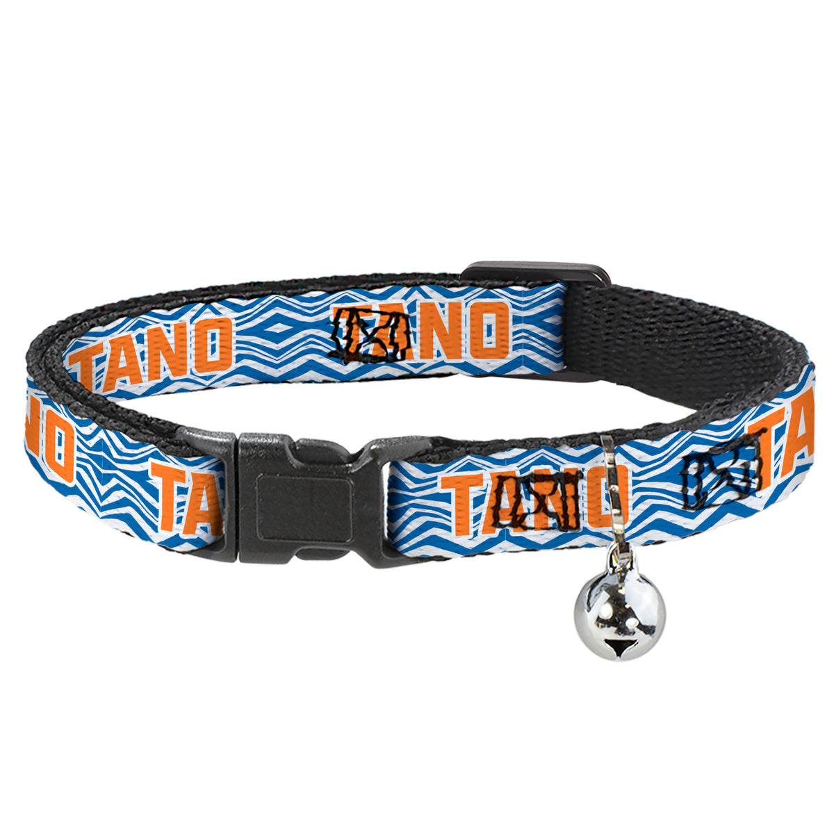 Cat Collar Breakaway - Star Wars The Clone Wars Ahsoka TANO Text Waves White Blue Orange Cat Collars Breakaway Side Release Star Wars