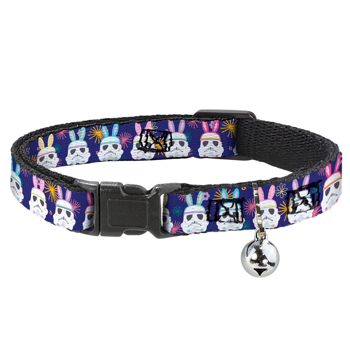 Cat Collar Breakaway with Bell - Star Wars Holiday Stormtrooper Easter Bunny Ears Purple Cat Collars Breakaway Side Release Star Wars