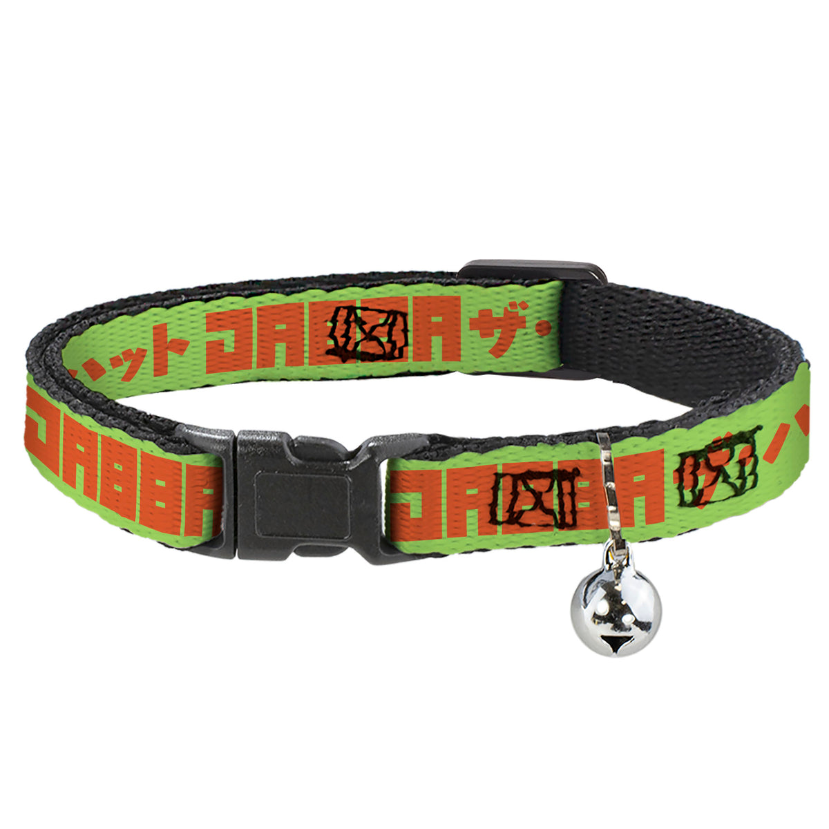 Breakaway Cat Collar with Bell - Star Wars JABBA THE HUTT Text and Characters Green/Orange Cat Collars Breakaway Side Release Star Wars