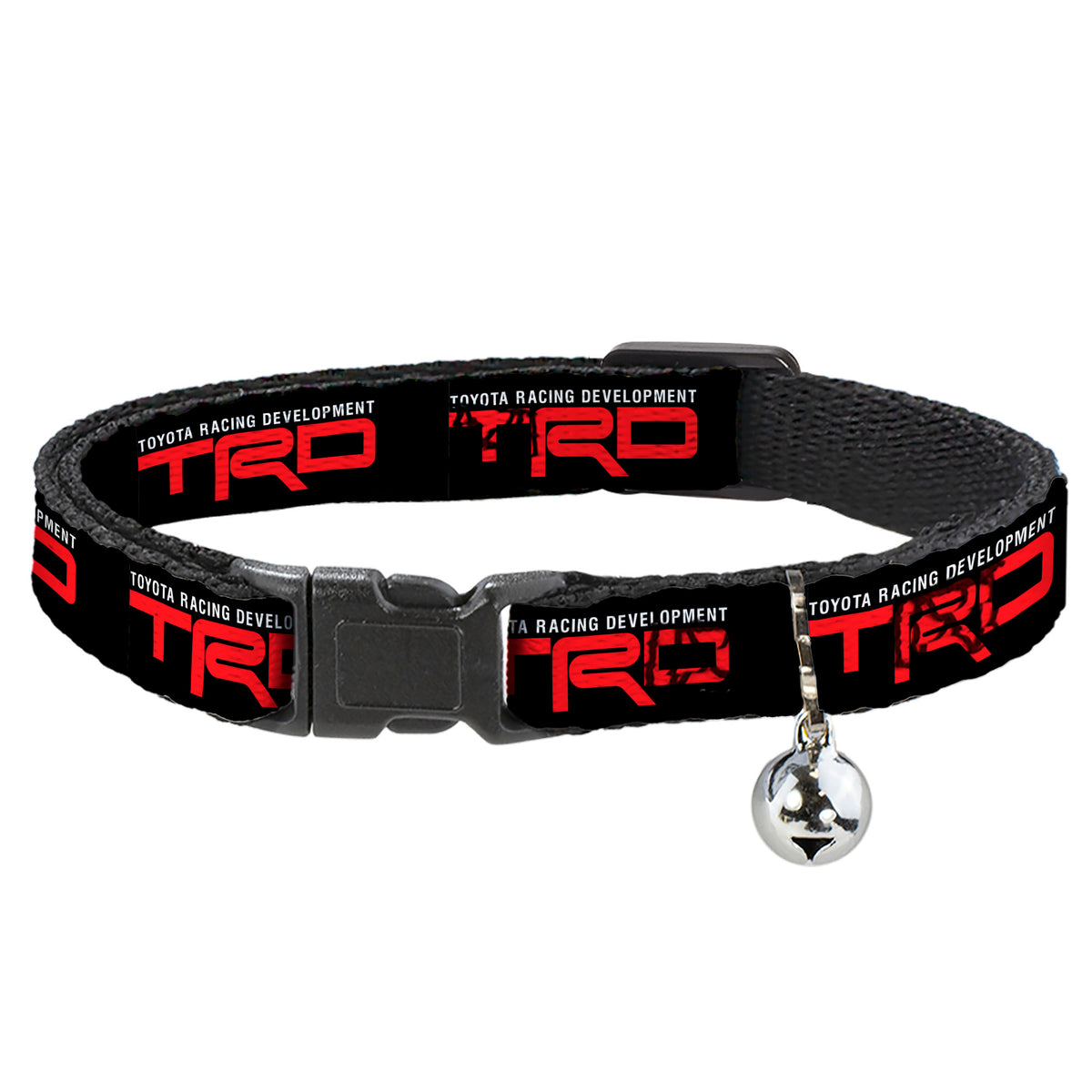 Breakaway Cat Collar with Bell - TOYOTA RACING DEVELOPMENT TRD Logo Black/White/Red Cat Collars Breakaway Side Release Toyota
