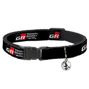 Breakaway Cat Collar with Bell - TOYOTA GAZOO RACING GR NORTH AMERICA Logo and Text Black/White/Red Cat Collars Breakaway Side Release Toyota