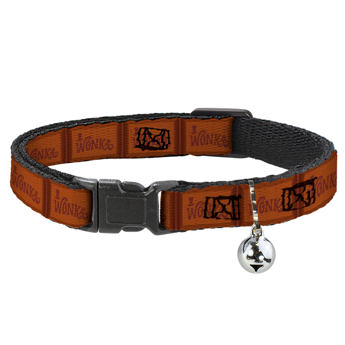 Cat Collar Breakaway with Bell - Willy Wonka and the Chocolate Factory WONKA Chocolate Bar Browns Cat Collars Breakaway Side Release Willy Wonka and the Chocolate Factory