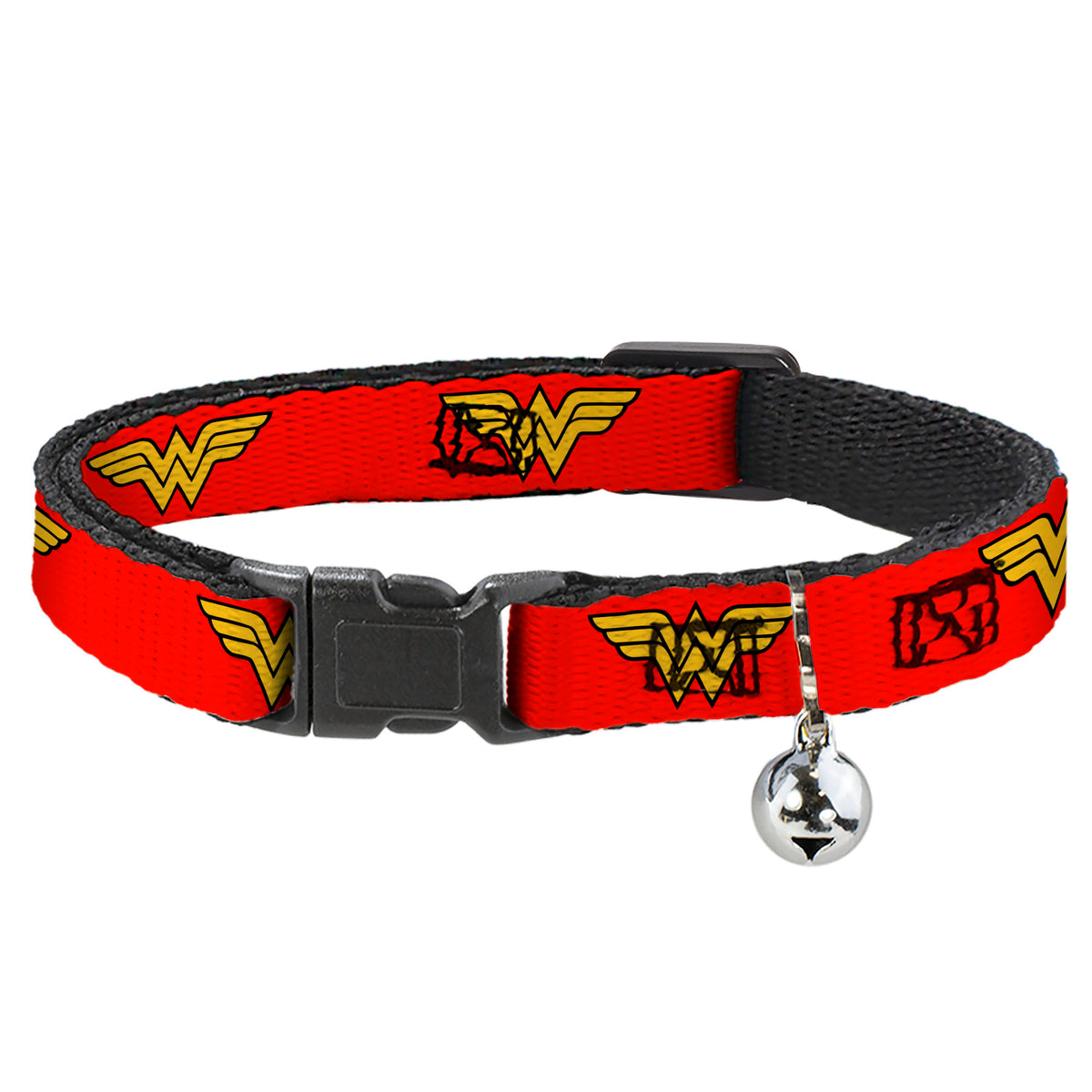 Cat Collar Breakaway - Wonder Woman Logo Red Cat Collars Breakaway Side Release DC Comics