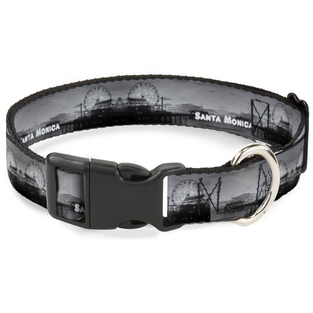 Plastic Clip Collar - Vivid SANTA MONICA Pier Skyline Grays/White Dog Collars Plastic Clip Side Release Buckle-Down