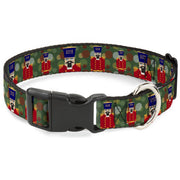 Plastic Clip Collar - Christmas Nutcracker/Polka Dots Greens/Gold/Red Dog Collars Plastic Clip Side Release Buckle-Down