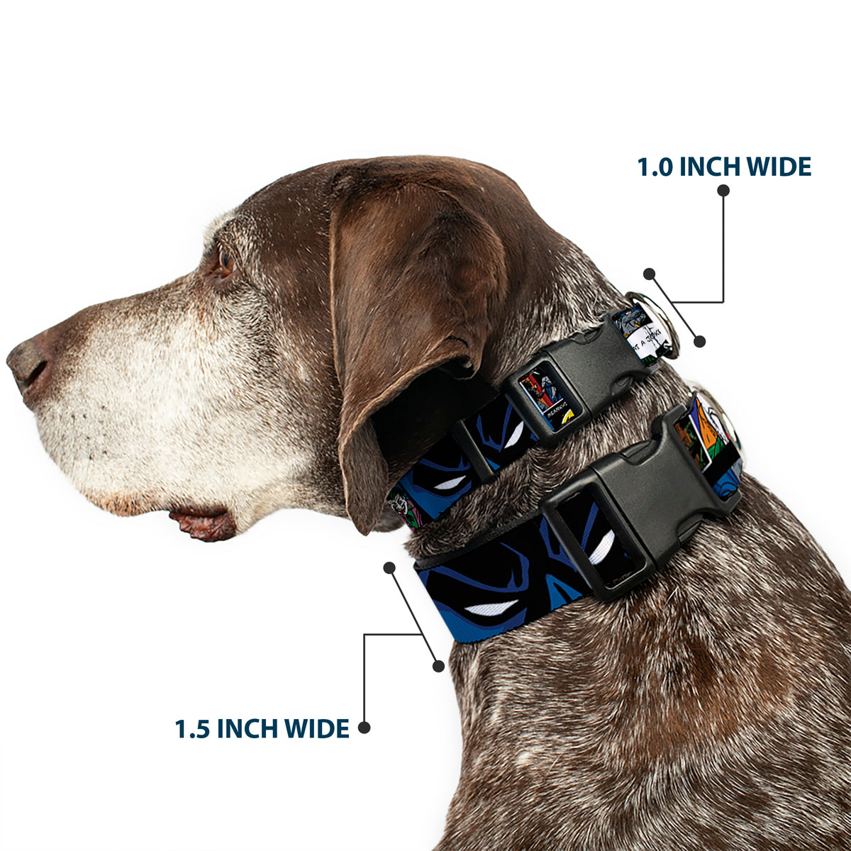 Plastic Clip Collar - Batman & Joker Comic Strip Dog Collars Plastic Clip Side Release DC Comics