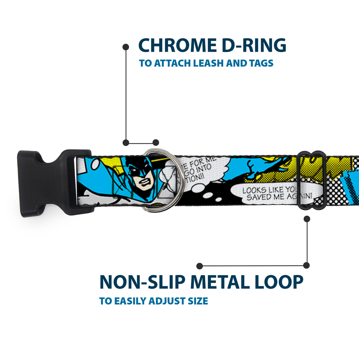 Plastic Clip Collar - Batman Scene1 Dog Collars Plastic Clip Side Release DC Comics
