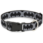 Plastic Clip Collar - Bat Signal-5 Black/Gray/Black Dog Collars Plastic Clip Side Release DC Comics