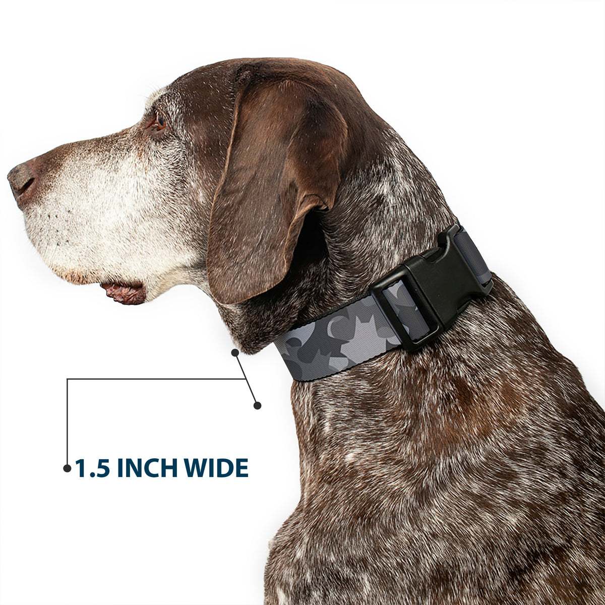 Plastic Clip Collar - Bat Signal Stacked Black/Grays Dog Collars Plastic Clip Side Release DC Comics