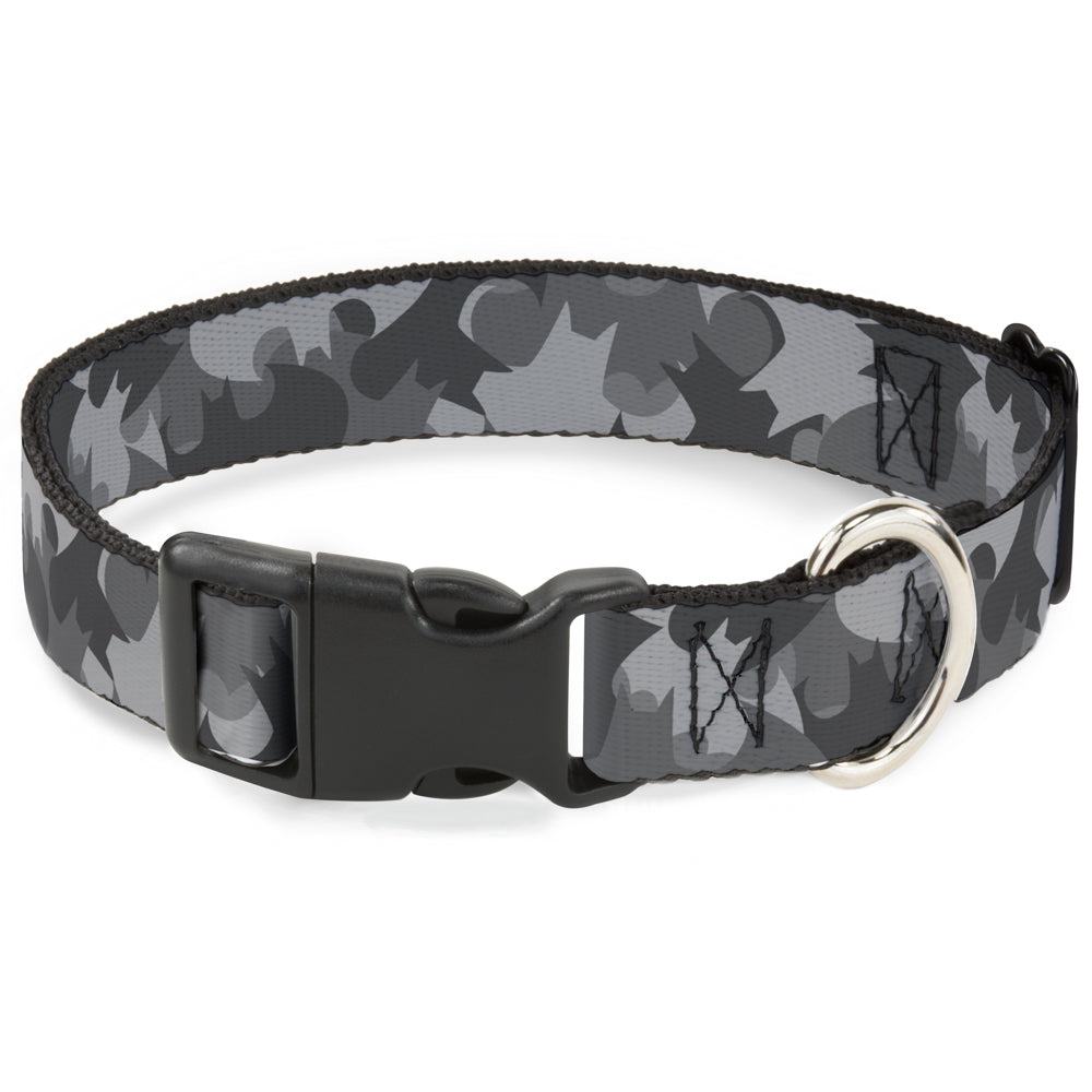 Plastic Clip Collar - Bat Signal Stacked Black/Grays Dog Collars Plastic Clip Side Release DC Comics