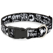Plastic Clip Collar - Batman Gotham City Graffiti Collage Black/White Dog Collars Plastic Clip Side Release DC Comics
