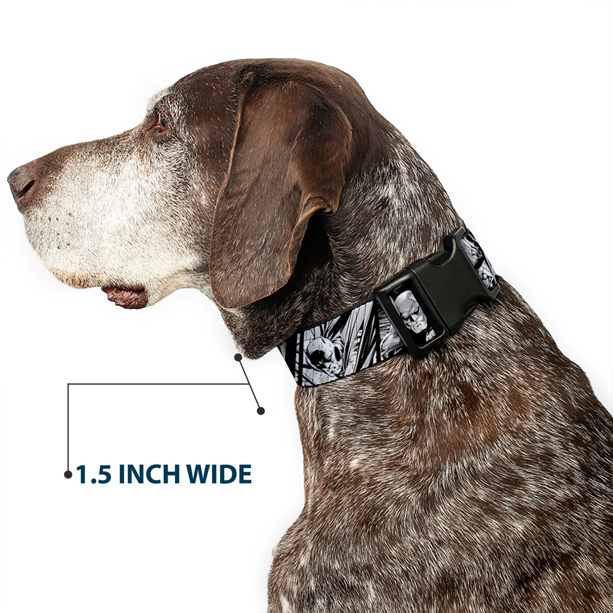 Plastic Clip Collar - Batman Hush Pose Sketches Black/White Dog Collars Plastic Clip Side Release DC Comics
