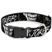 Plastic Clip Collar - THE JOKER Smiling Eyes Sketch Close-Up Black/White Dog Collars Plastic Clip Side Release DC Comics