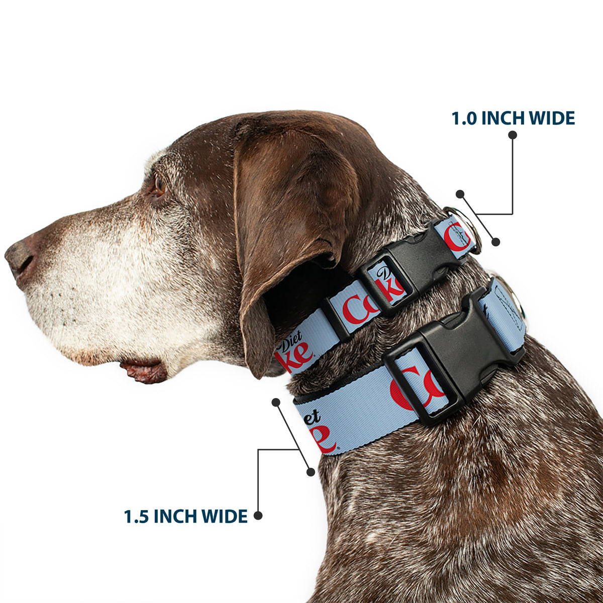 Plastic Clip Collar - DIET COKE Logo Light Gray/Black/Red Dog Collars Plastic Clip Side Release Coca-Cola
