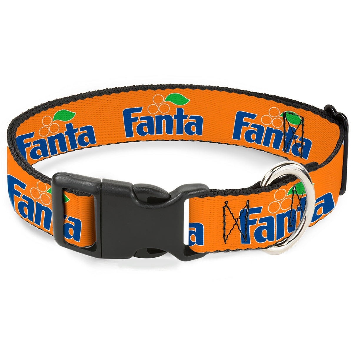 Plastic Clip Collar - Vintage Orange FANTA Logo Orange/Blue Dog Collars Plastic Clip Side Release Coca-Cola