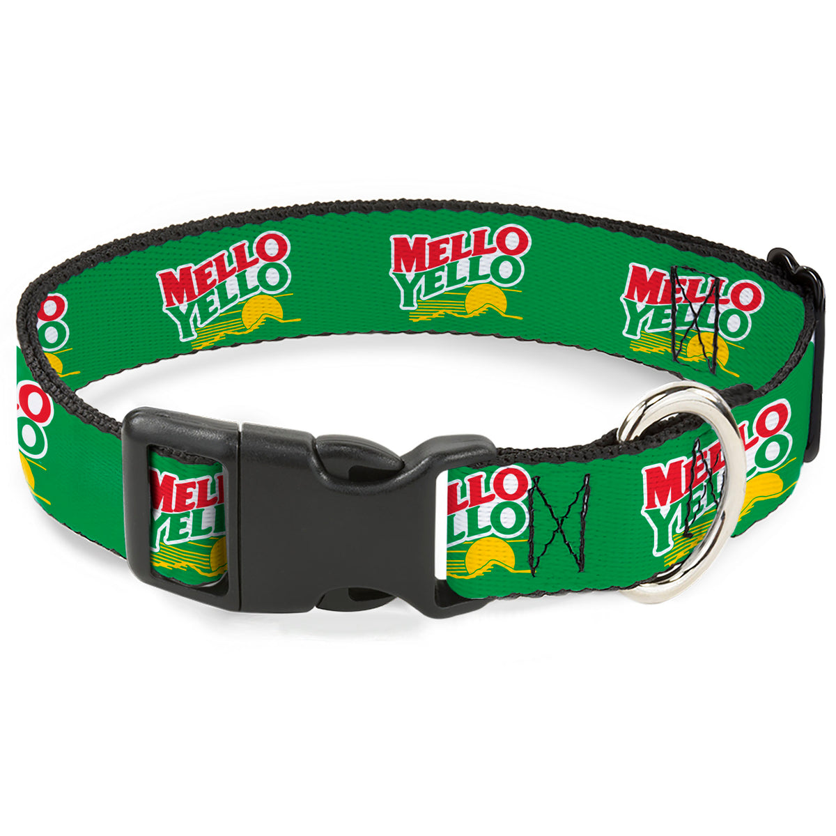 Plastic Clip Collar - MELLO YELLO Logo Green/White/Red/Yellow Dog Collars Plastic Clip Side Release Coca-Cola