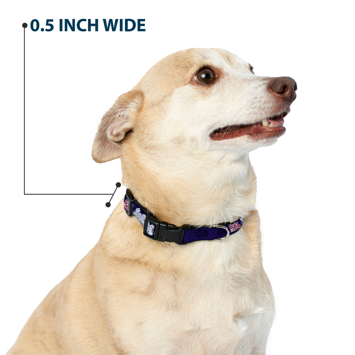 Plastic Clip Collar - OURAN HIGH SCHOOL HOST CLUB Character Doodle and Title Logo Violet Dog Collars Plastic Clip Side Release Ouran High School Host Club