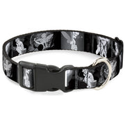 Plastic Clip Collar - Tinker Bell Scenes Black/White Dog Collars Plastic Clip Side Release Disney
