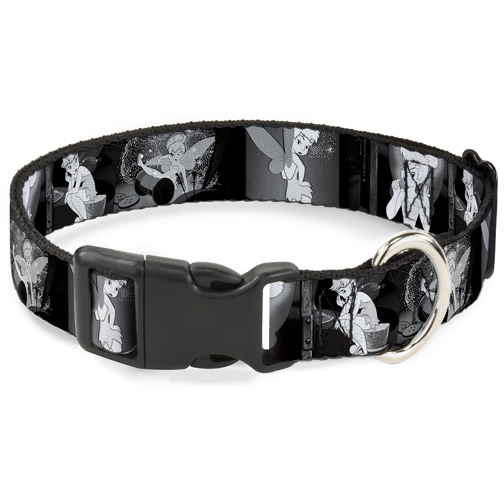 Plastic Clip Collar - Tinker Bell Scenes Black/White Dog Collars Plastic Clip Side Release Disney