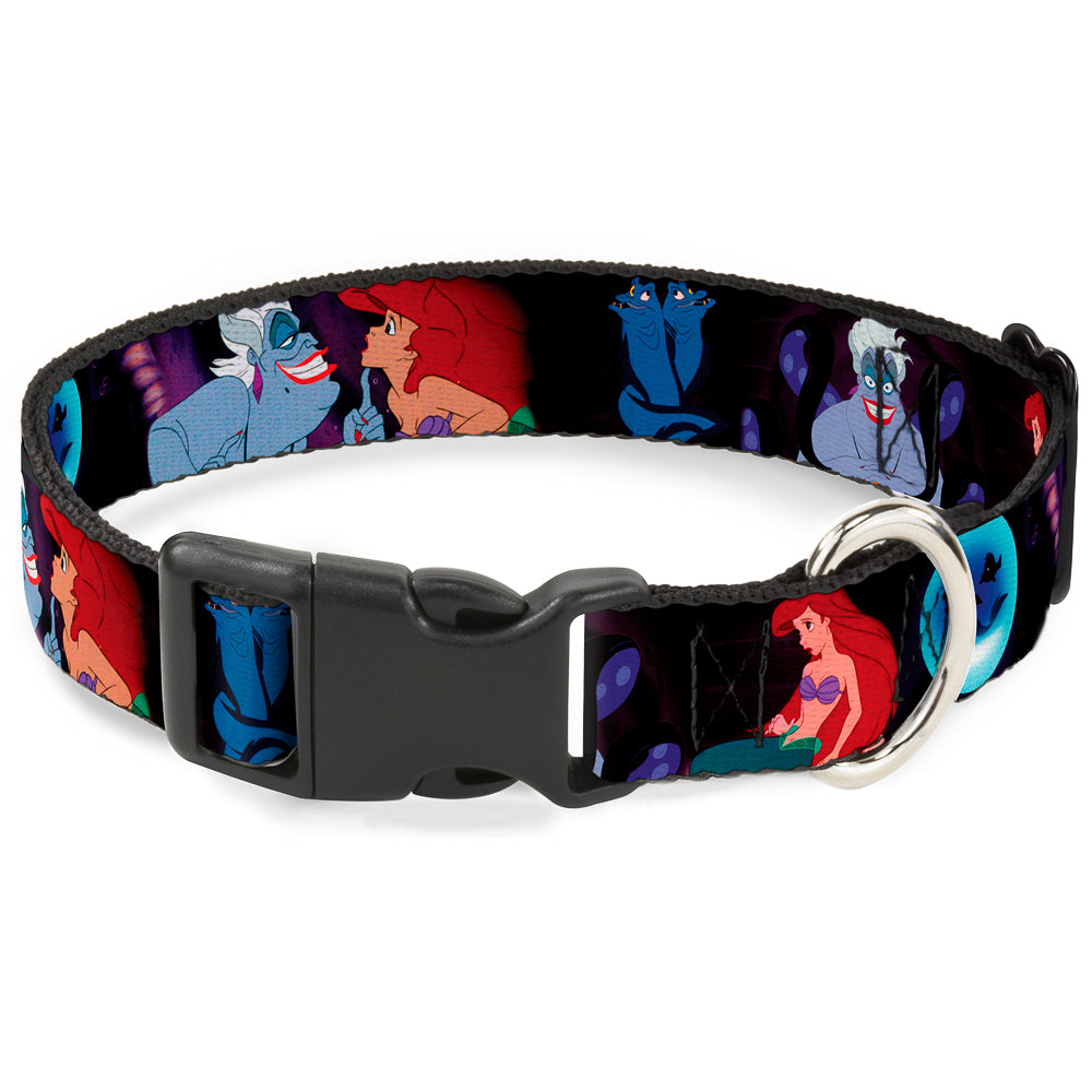 Plastic Clip Collar - The Little Mermaid Ariel & Ursula Scenes Dog Collars Plastic Clip Side Release Disney