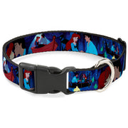 Plastic Clip Collar - The Little Mermaid Ariel & Eric Boat Scenes Dog Collars Plastic Clip Side Release Disney