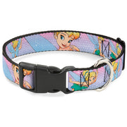 Plastic Clip Collar - Tinker Bell Poses Purple/Pink Fade Dog Collars Plastic Clip Side Release Disney