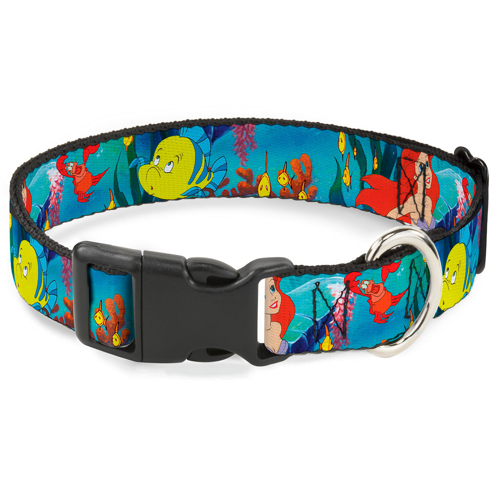 Plastic Clip Collar - Ariel, Sebastian & Flounder Scene Dog Collars Plastic Clip Side Release Disney