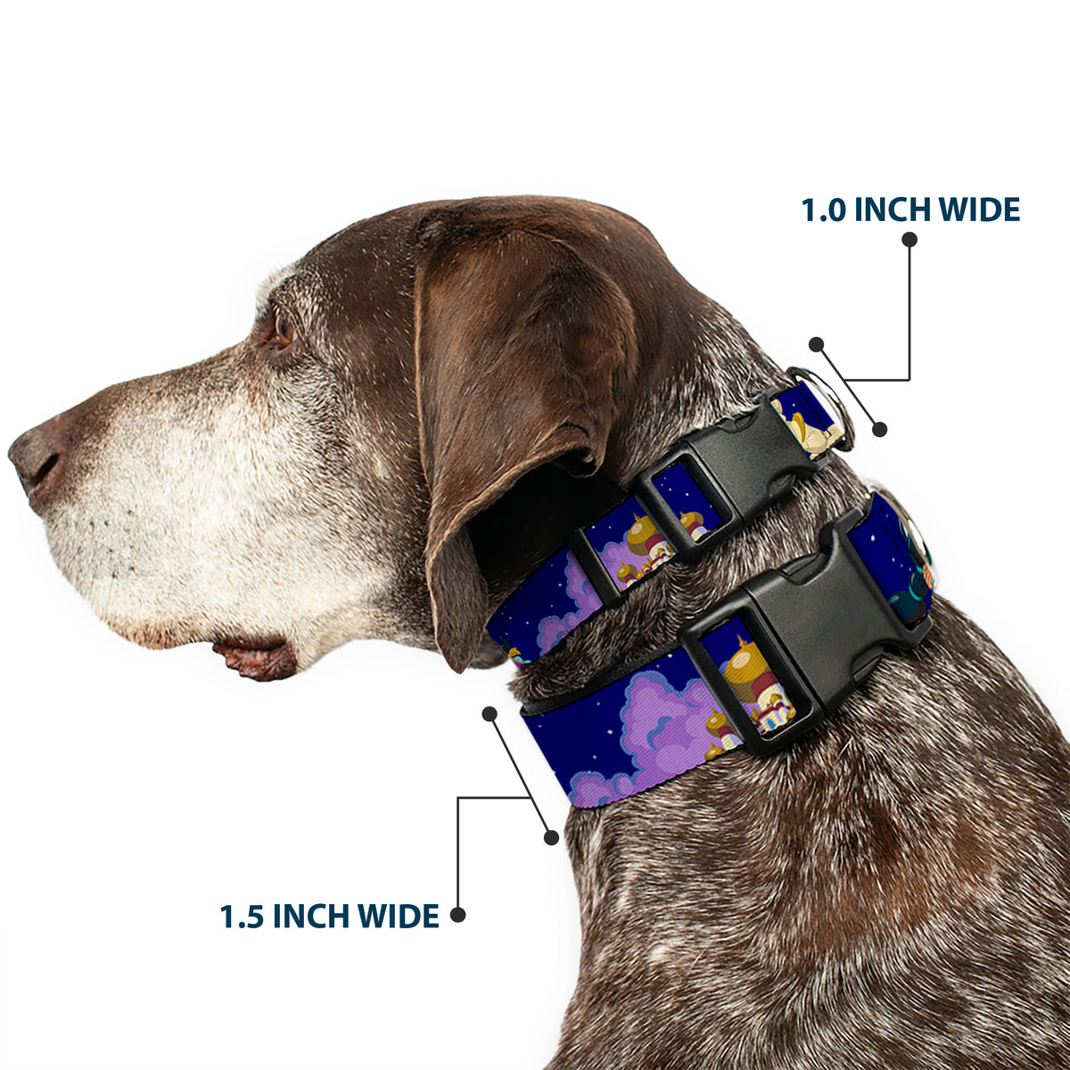 Plastic Clip Collar - Aladdin & Jasmine Magic Carpet Ride Scenes Dog Collars Plastic Clip Side Release Disney