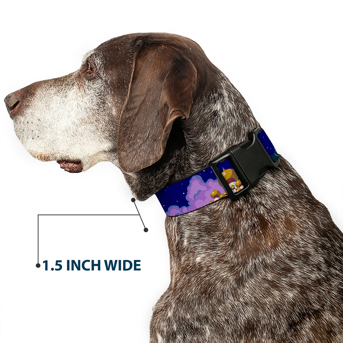 Plastic Clip Collar - Aladdin & Jasmine Magic Carpet Ride Scenes Dog Collars Plastic Clip Side Release Disney
