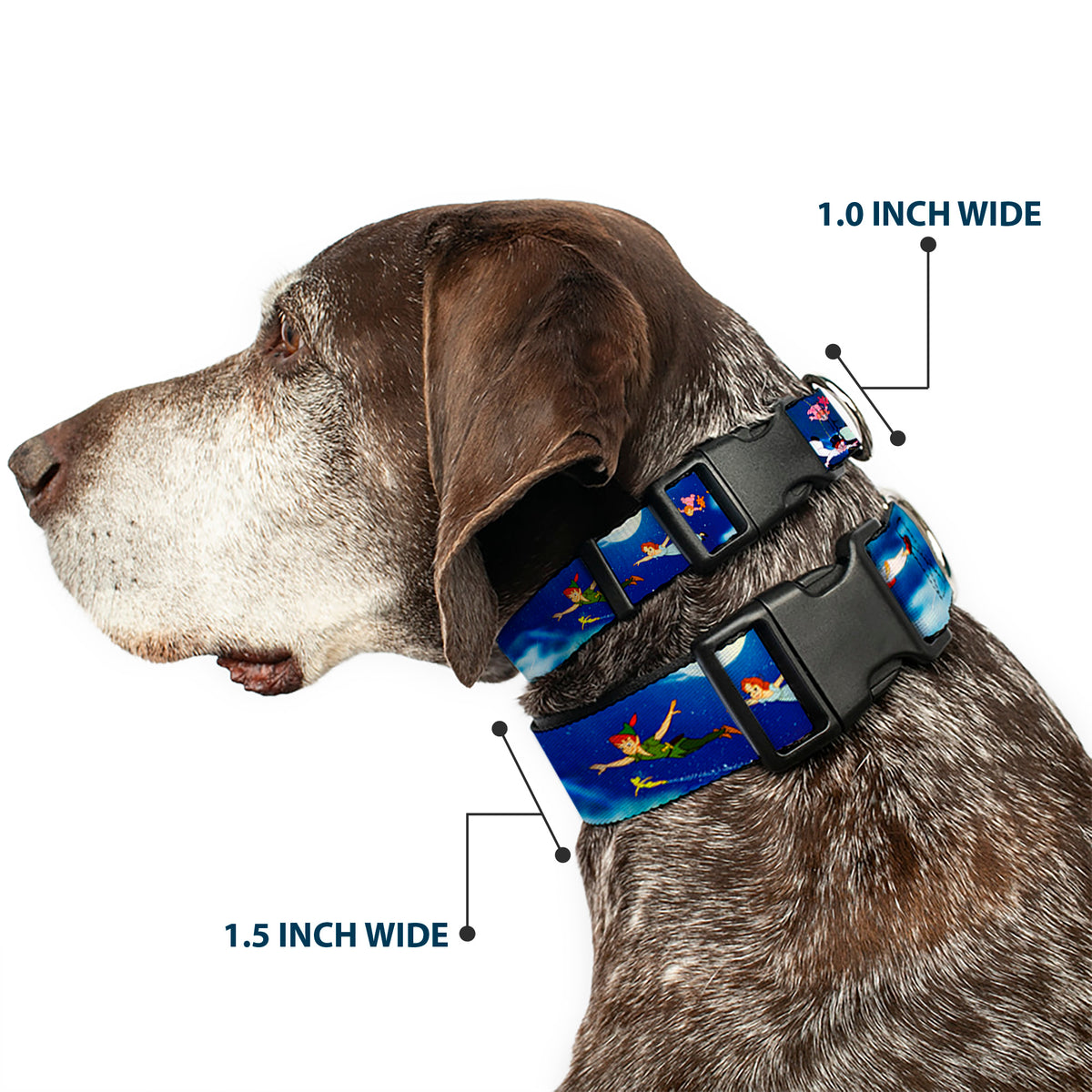 Plastic Clip Collar - Peter Pan Flying Scene Dog Collars Plastic Clip Side Release Disney
