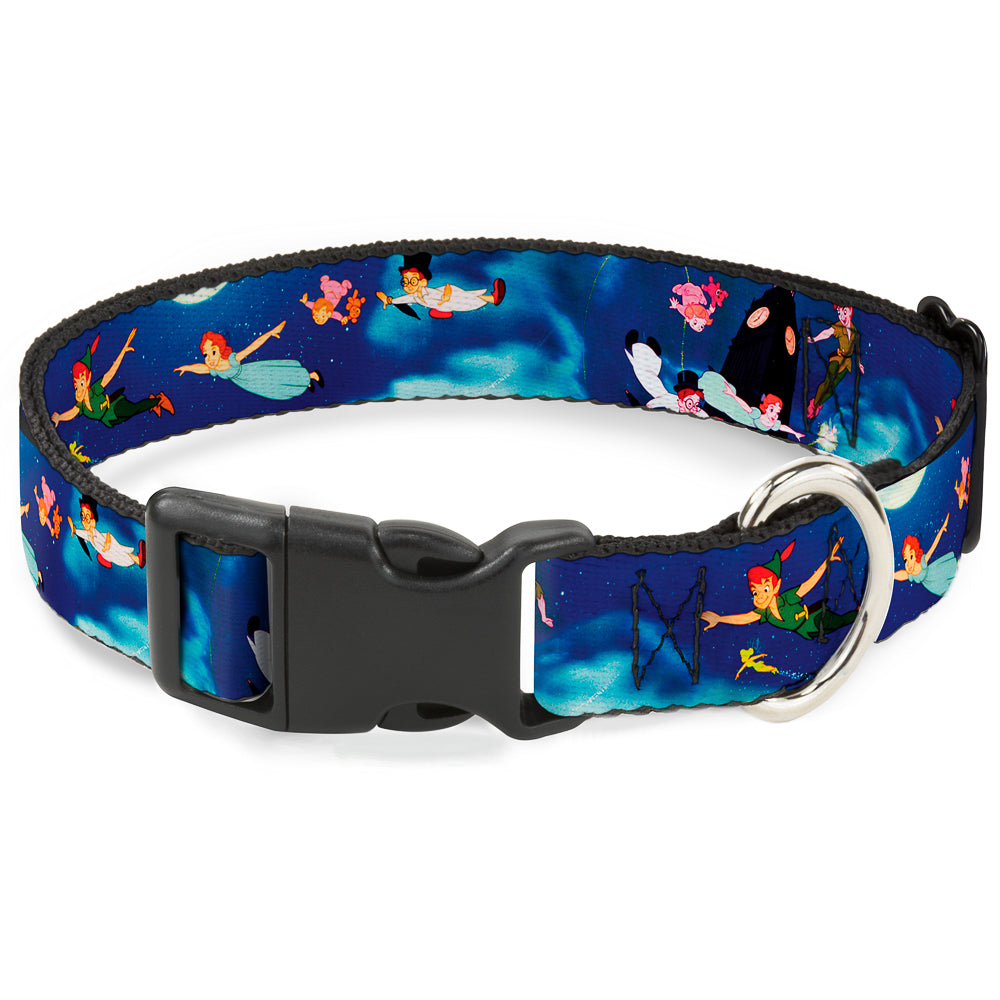Plastic Clip Collar - Peter Pan Flying Scene Dog Collars Plastic Clip Side Release Disney