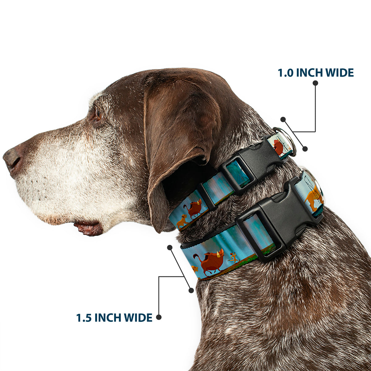 Plastic Clip Collar - Lion King Simba, Pumba & Timon Growing Up Dog Collars Plastic Clip Side Release Disney